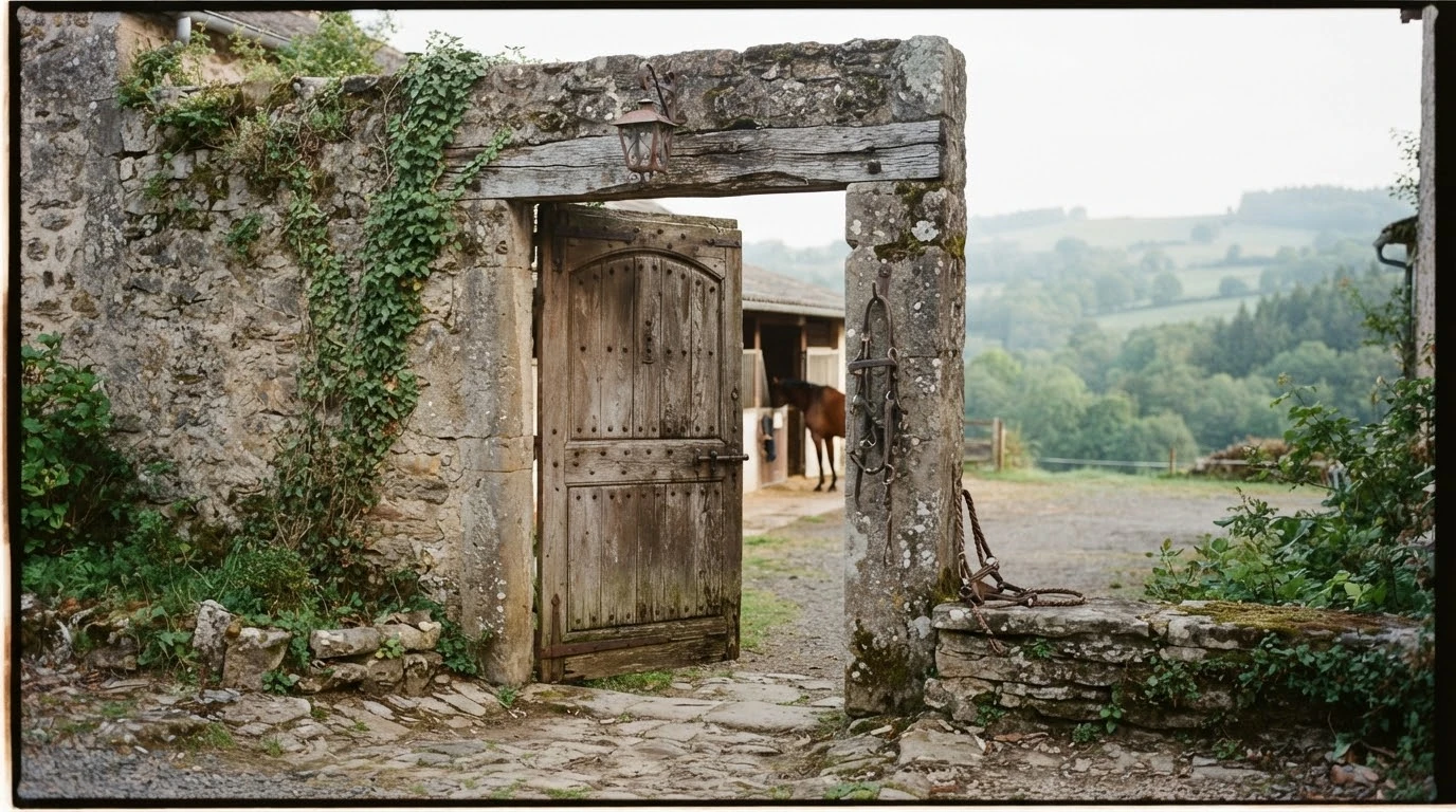 Entrée du Granite Mountain Stables, centre équestre à Le Breuil