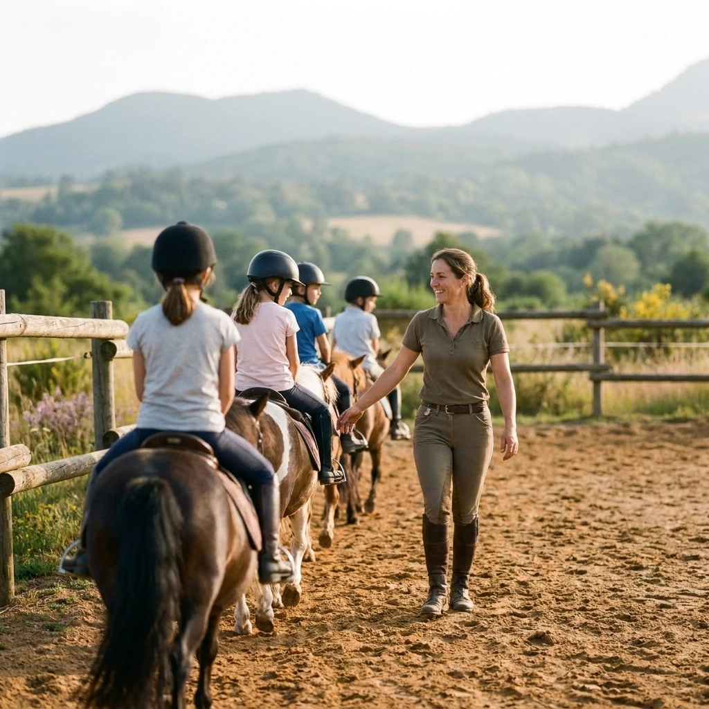 Cours de poney à Le Breuil, Allier