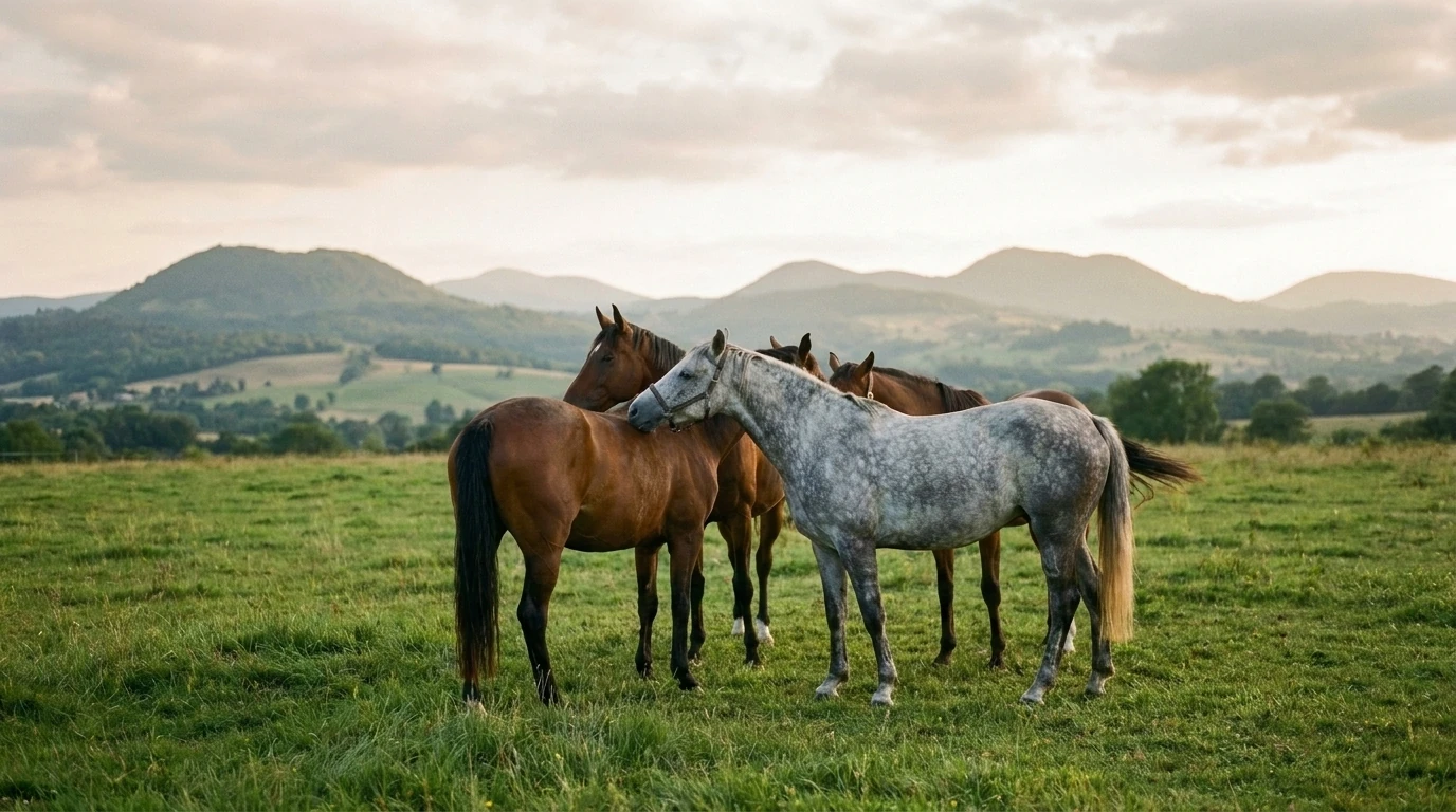 Les chevaux du Granite Mountain Stables en liberté, Allier